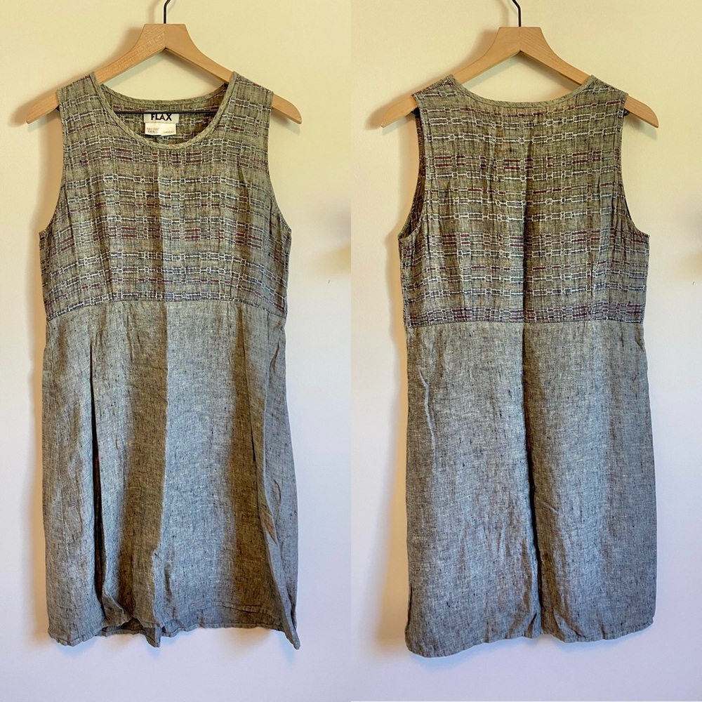 Flax 100% Linen Mini Dress